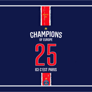 Plaque de Rue Paris Champion d’Europe 2025 – Maillot Domicile