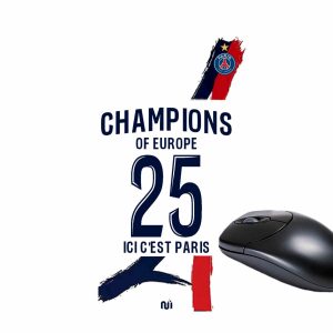 TAPIS DE SOURIS PARIS CHAMPION D EUROPE 2025 EXTERIEUR