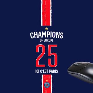TAPIS DE SOURIS PARIS CHAMPION D EUROPE 2025